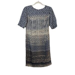 Brooks Brothers Womens Dress Sz 2 Multi Colored Ombre Silk Shift Mature Artsy